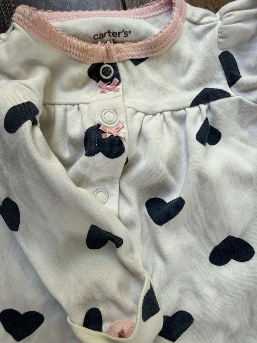 Hearts Onesie footed One Piece
